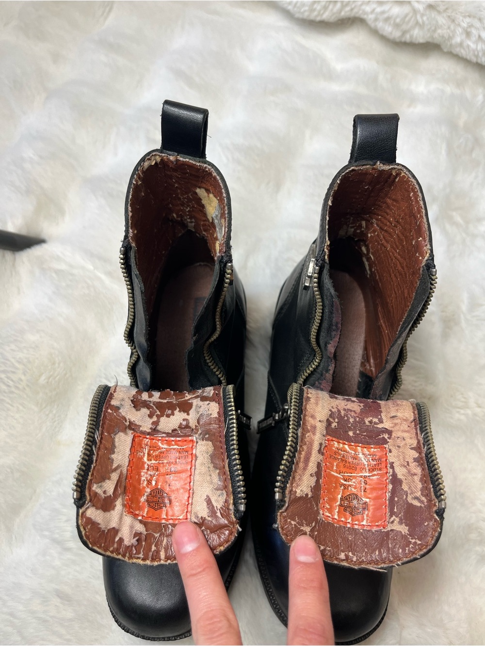 Authentic Vintage Harley Davidson Cynthia Chunky Platform Boots #82016 / Y2K Alt - Picture 9 of 9